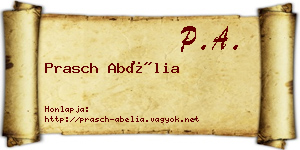 Prasch Abélia névjegykártya